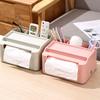 Household Napkin Tissue Box Multifunctional Storage Remote Control Holder Sundries Boxes for Room, Bathroom