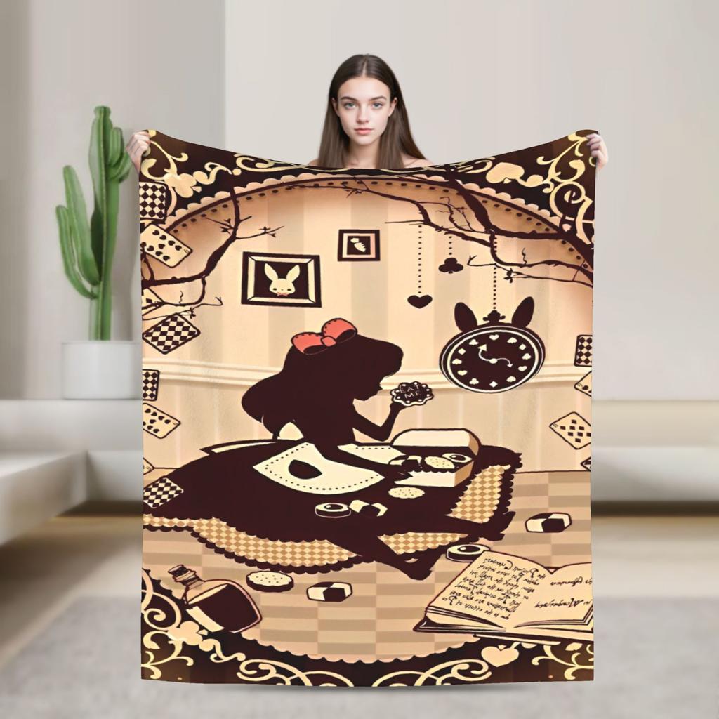 Cartoon Alice in Wonderland  Blankets  Flannel Awesome Warm Throw Blankets for Bed Sofa Autumn/Winter