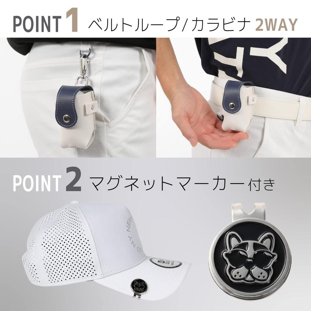 BooGolf Golf Ball Case, Golf Marker, and 3-Piece Tee Set, Professionally Recommended Golf Ball Pouch (Midnight Blue)