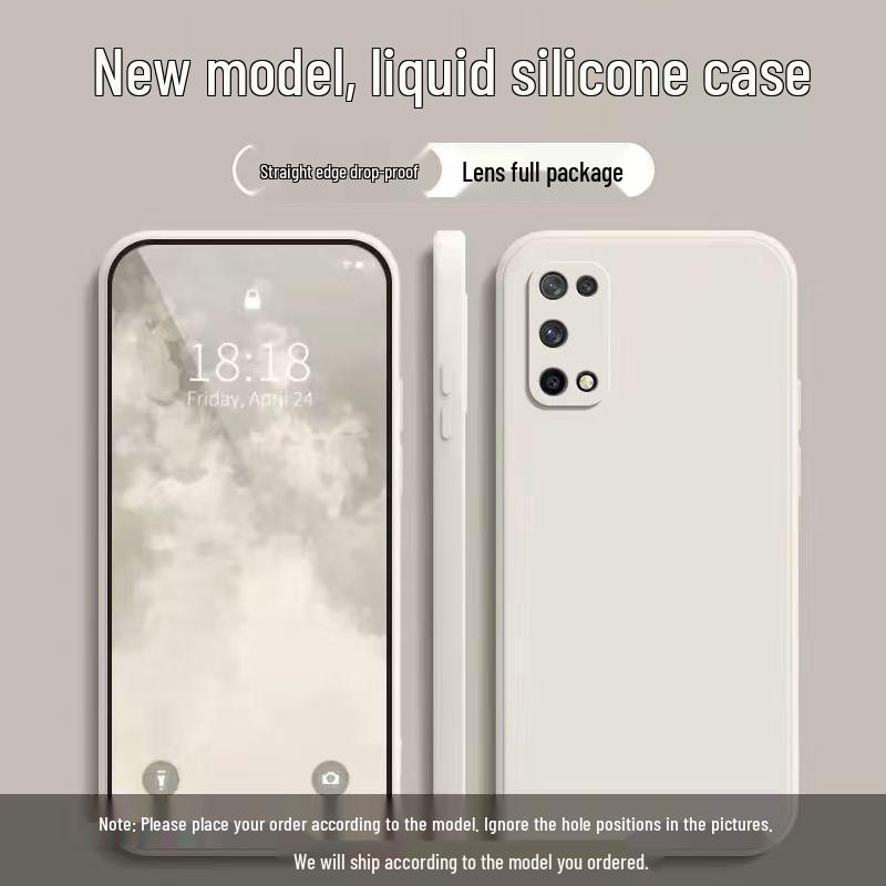 Realme V5 Solid Color Liquid Full Coverage Drop-Proof Soft Phone Case