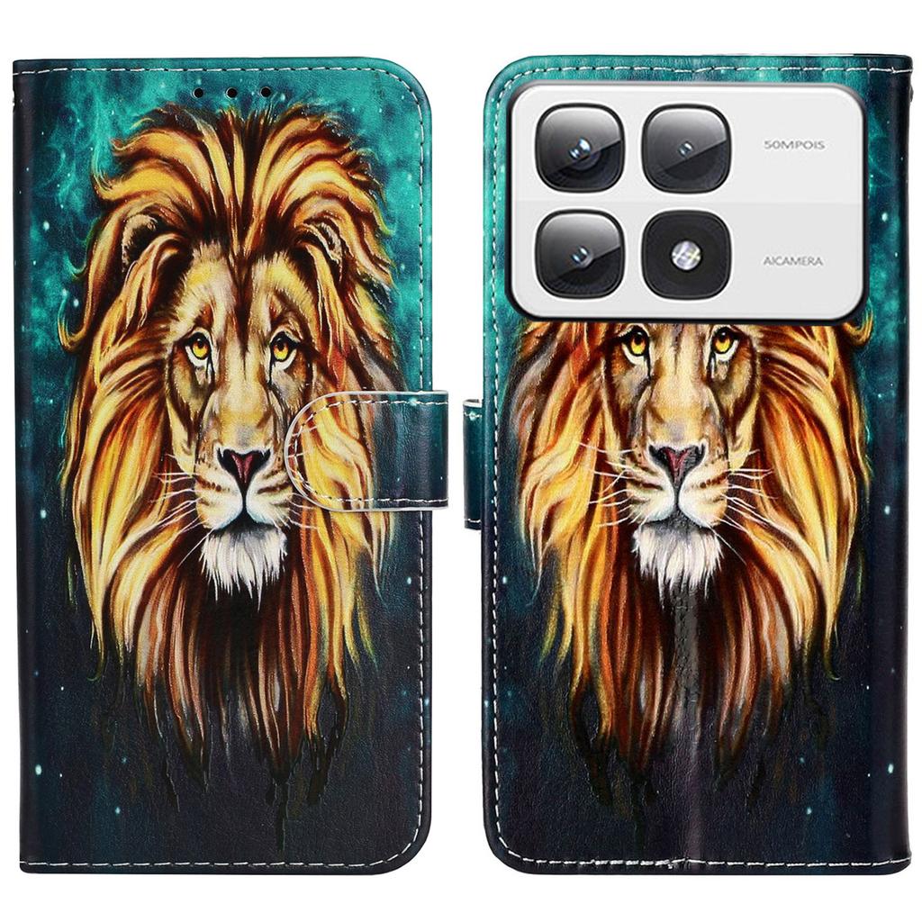 For Xiaomi 14T Pro Case Pattern Leather Wallet Phone Cover with Card Holder