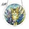 High Transparency Acrylic Puzzle Pendant Round Stained Glass Style Hanging Ornament 7.48 Mindful Weekend Activity Inch Window Decoration for