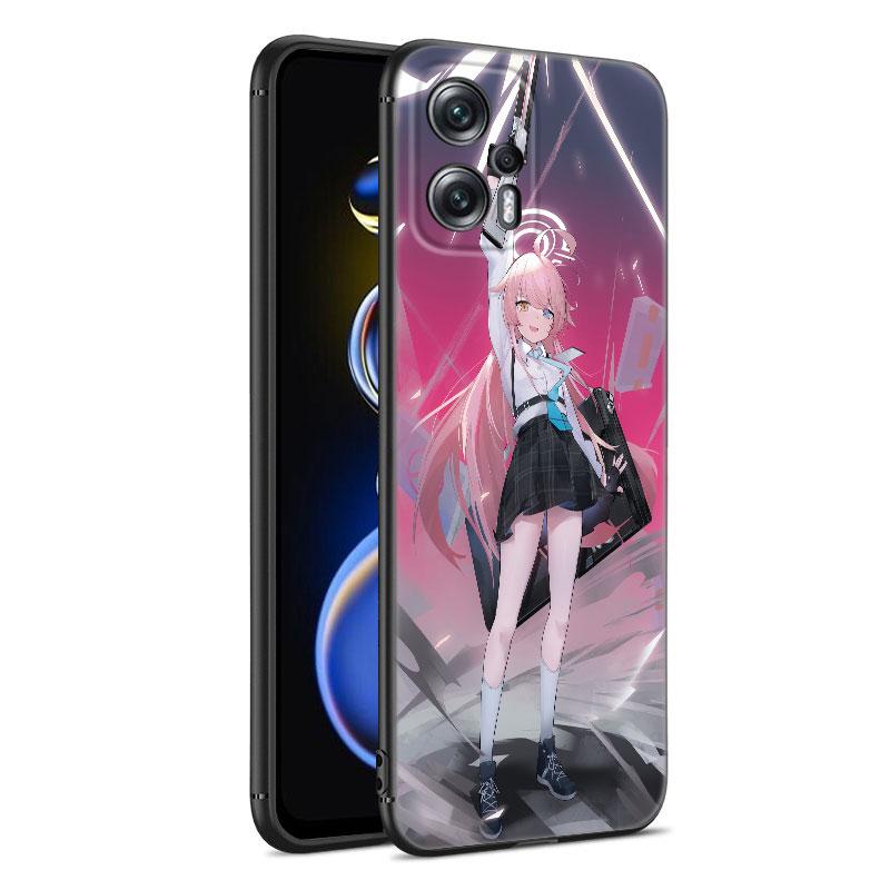 Blue Archive Game Black Silicone Phone Case For Xiaomi POCO X3 X4 NFC F5 M3 M4 M6 X5 X6 Pro F3 F4 GT 5G C55 C65 M5