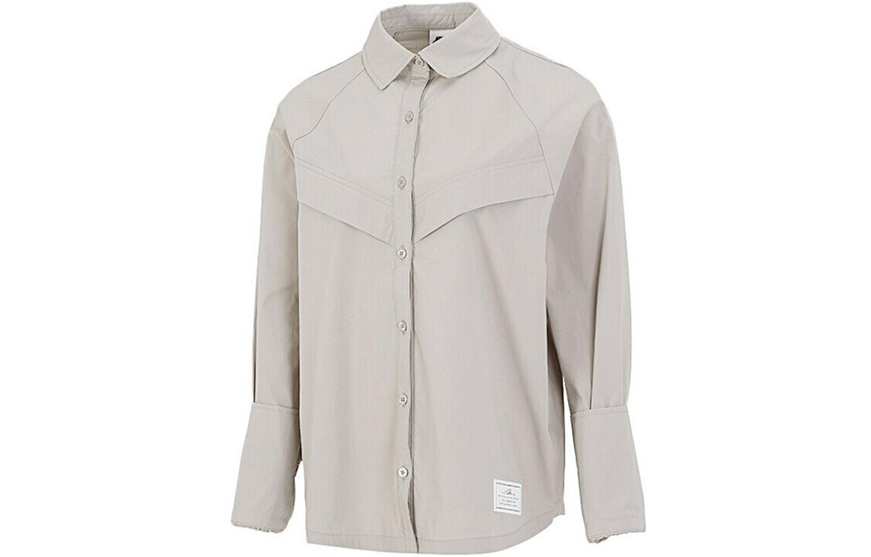 

Nike Shirts Women s Gray Lapel Moderate Shirt DD5051-033 M