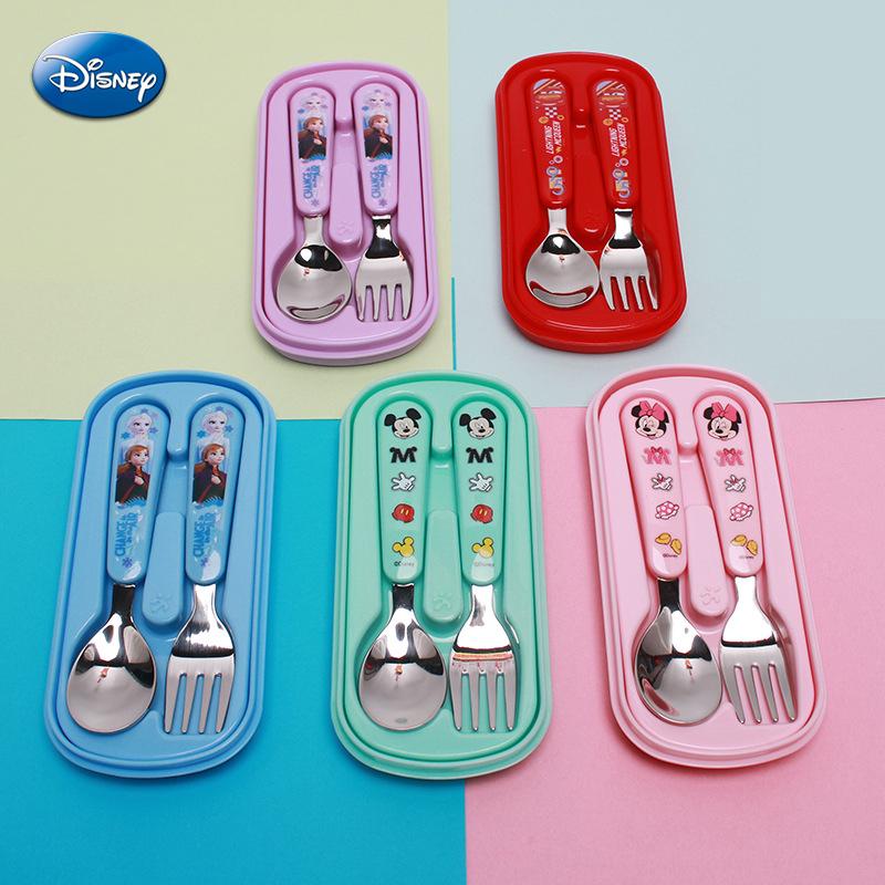 Disney Mickey and Minnie Mouse Tableware Set Frozen Elsa 3D Cartoon Children's Tableware Set Travel Tableware Set