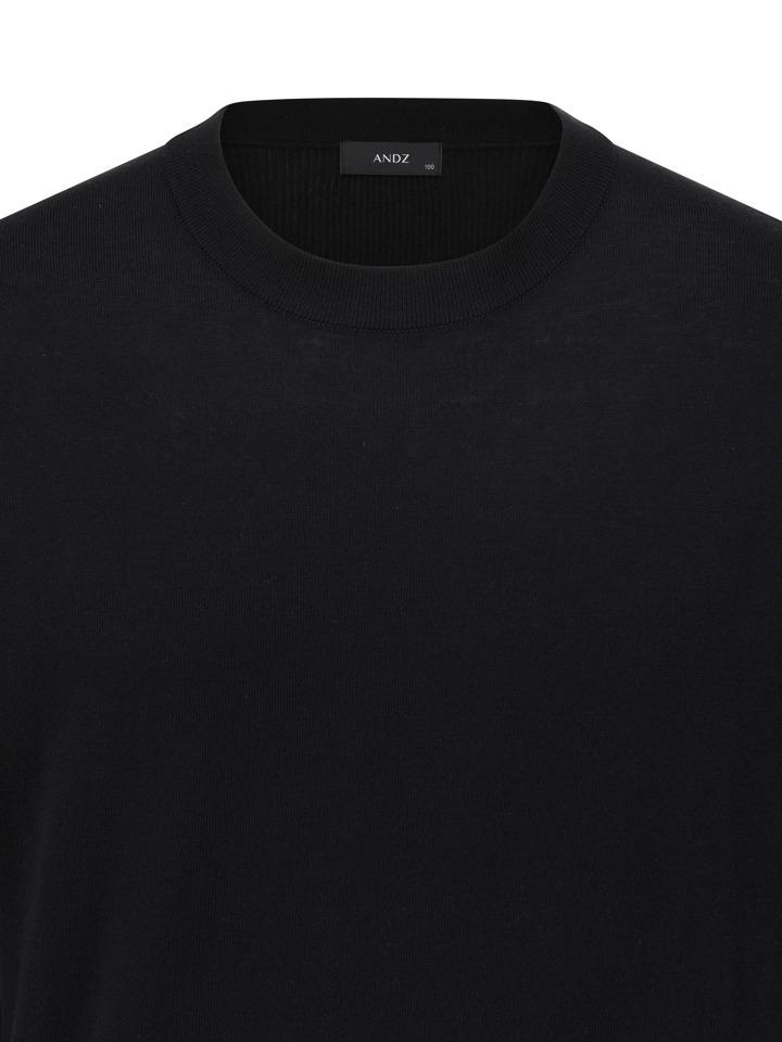AND Z Men'S Ribbed Color Block Wool Silk Knit_Bzf3Er1201Bk
