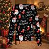Women's Christmas Print Long Sleeve Caregiver Cardigan Top with Single-Breasted Button Front
