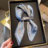 European American 70cm Small Square Imitation Silk Scarf - Printed Versatile Headscarf/Neck Protector