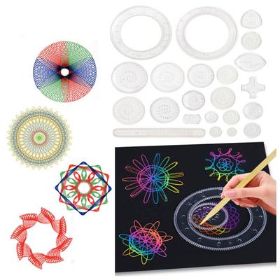 22pcs Interlocking Gears Wheels Geometric Ruler Drawing Accessories Spirograph Drawing Toys Set Creative Educational Kids Toy