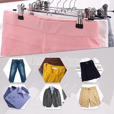 10/20/30/40pcs Dress Hanger Stainless Steel Trousers Clips Non-Slip Skirts Clothes Hanger Pant Rack Wardrobe Hanger Pants Tong
