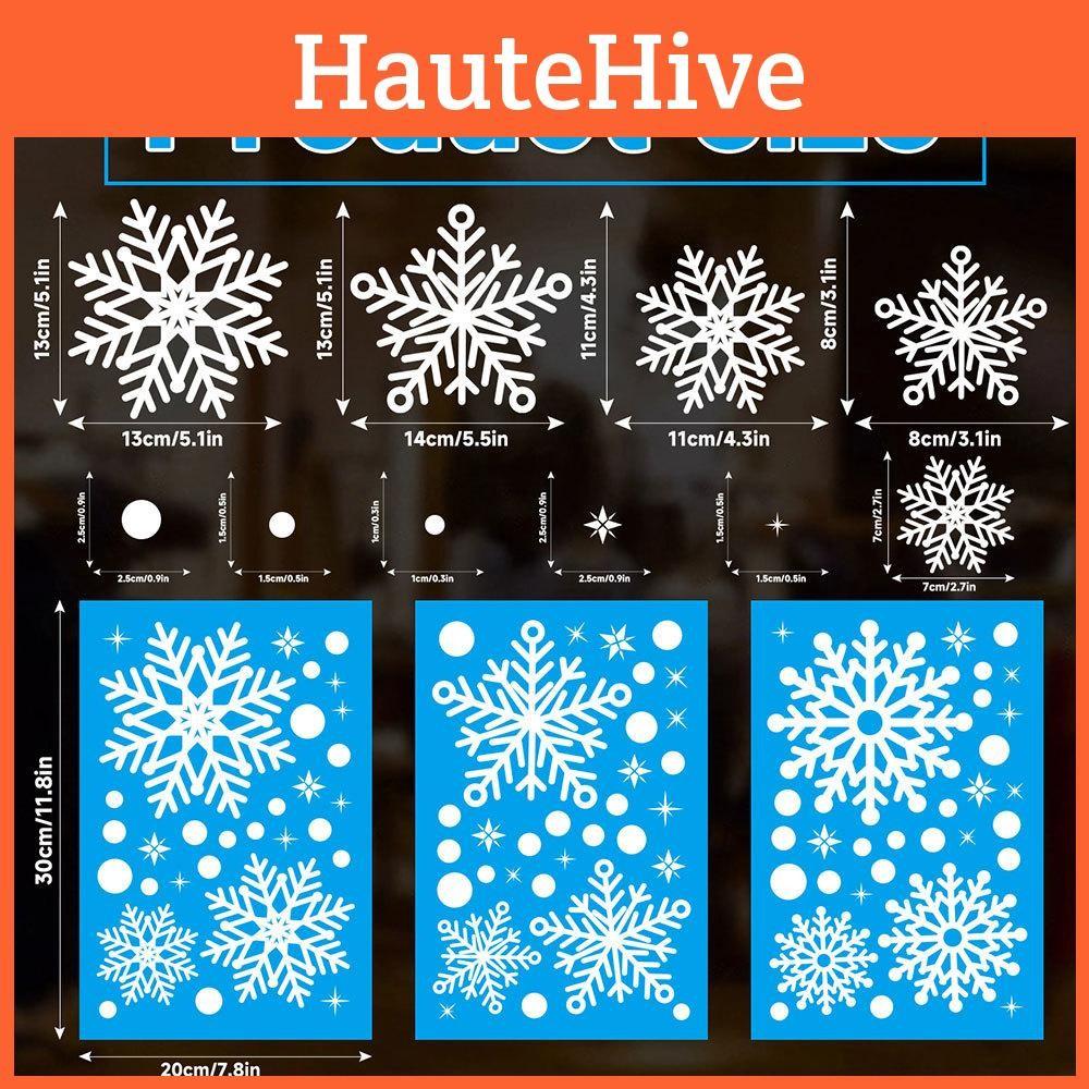 Christmas Window Stickers Set With Snowflake Design For Festive Decoration