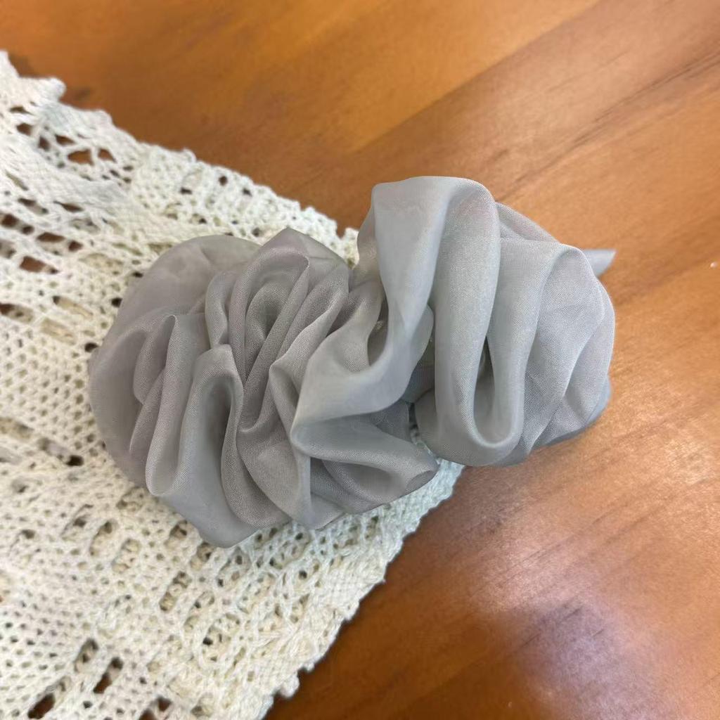 Versatile Summer Mesh Hair Clip: Large Pleated Back-of-Head Hairpin for Women