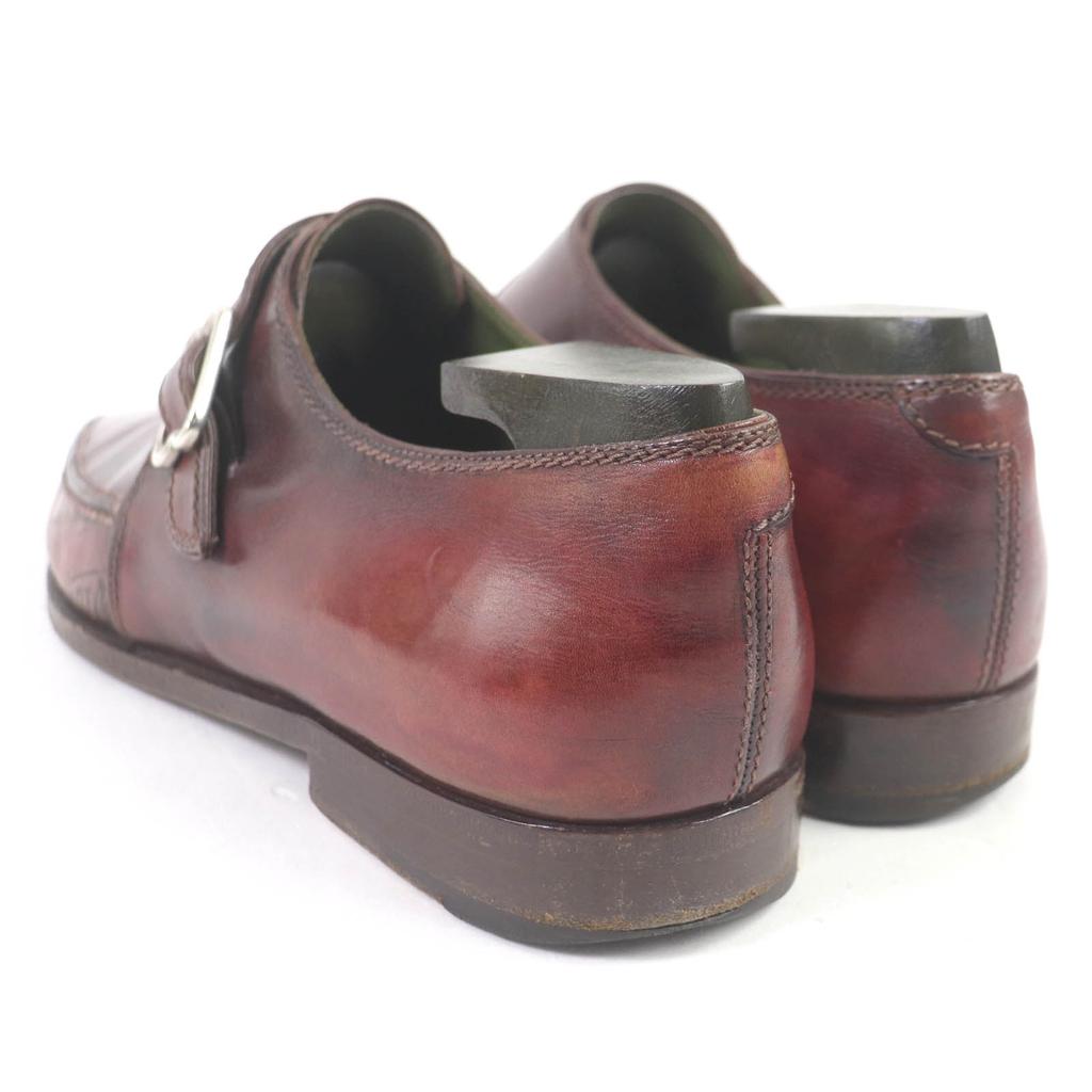 Sehr gute Berluti Lederschuhe Demesure Scars Calligraphy Patina Single Monk Strap Bordeaux Leder Herren 9 Gebraucht
