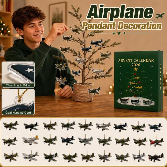 Partyzubehör für Feiertage Weihnachten Adventskalender 2026, 24 Tage Countdown mit Acryl-Feiertags-Überraschungs-Hängeornamenten, Sammlergeschenke Zuhause