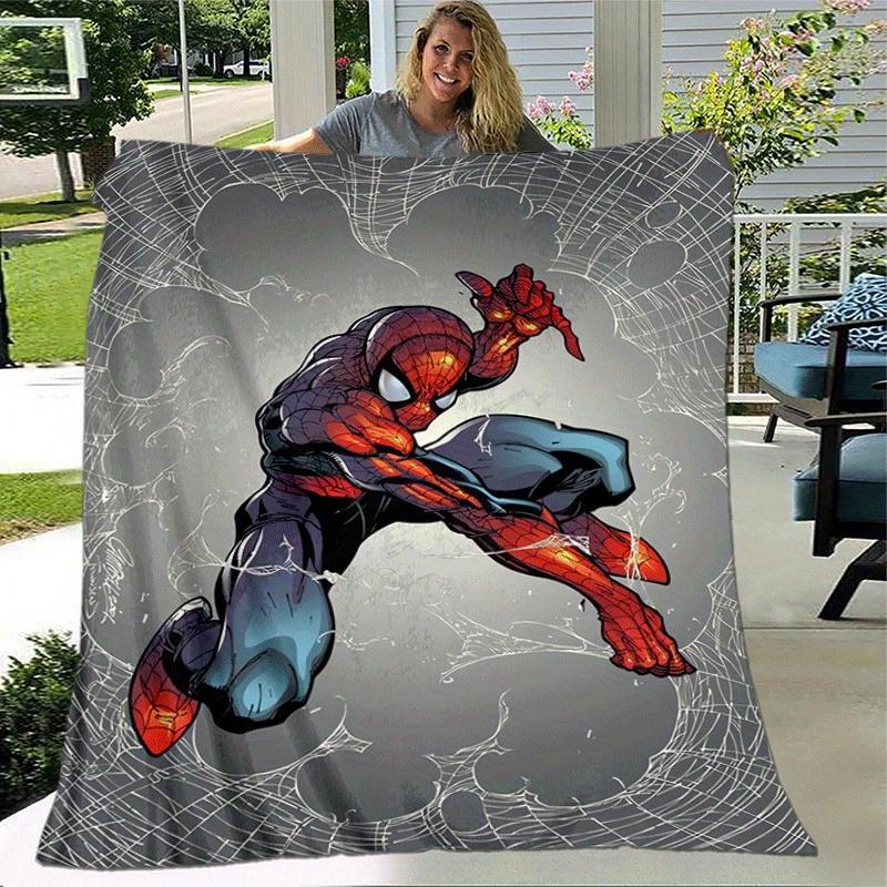 1pc Spider-Man Printing Blanket - Soft, All-Season Throw for Office Blanket, | Personalized Gift with Adorable Cartoon Design