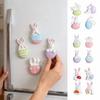 4Pcs Happy Easter Resin Easter Ornament 3D Easter Egg Refrigerator Magnets  Holiday Celebration