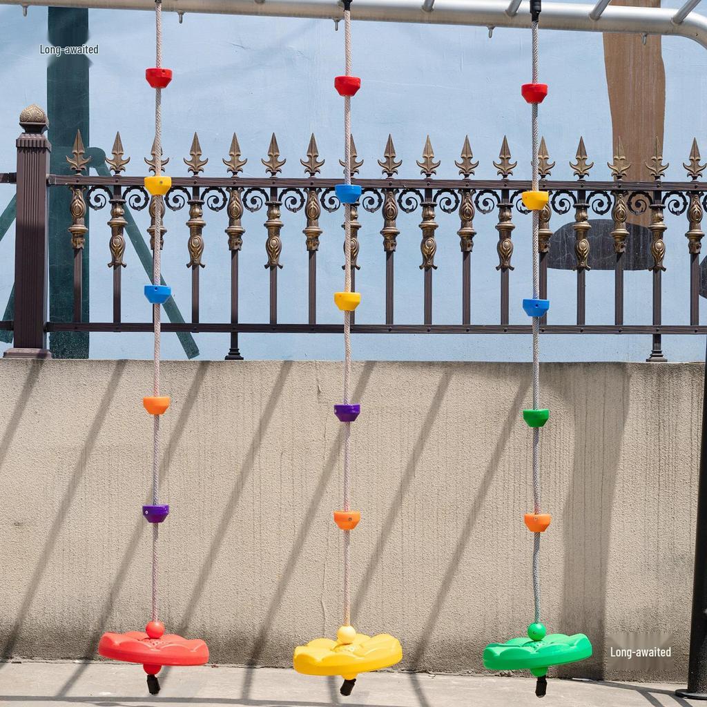 Children's Outdoor Sensory Integration Rope Ladder and Swing Set with Climbing Rings