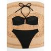 Sexy Bikini Shell Pendant Neck Strap Pure Color Swimming Suit Women's Bikini New Style Female Swimwear