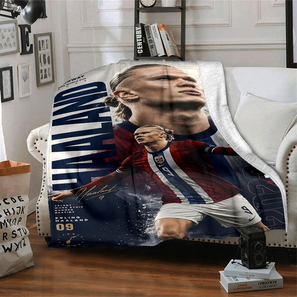1pc Haaland9 Blanket, Gift, for Men and Women, Soft Blanket, Good for Sofa Bed Couch Travel, Lightweight Flannel Blanket