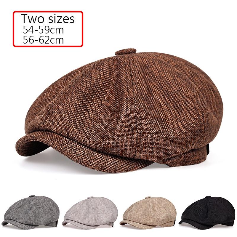 Berretti da uomo Cappello da strillone in lino Berretto da donna in lino Berretto da uomo vintage Cappelli francesi Berretto blu scuro