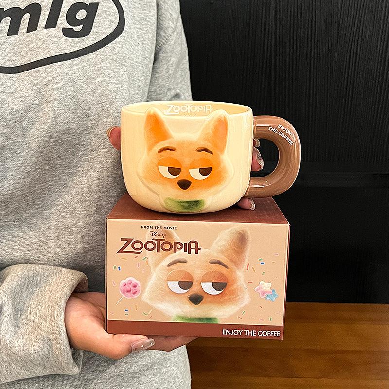 Disney Zootopia Ceramic Mug Judy Nick Couple Coffee Cup Home Daily Drinking Cup Gift A