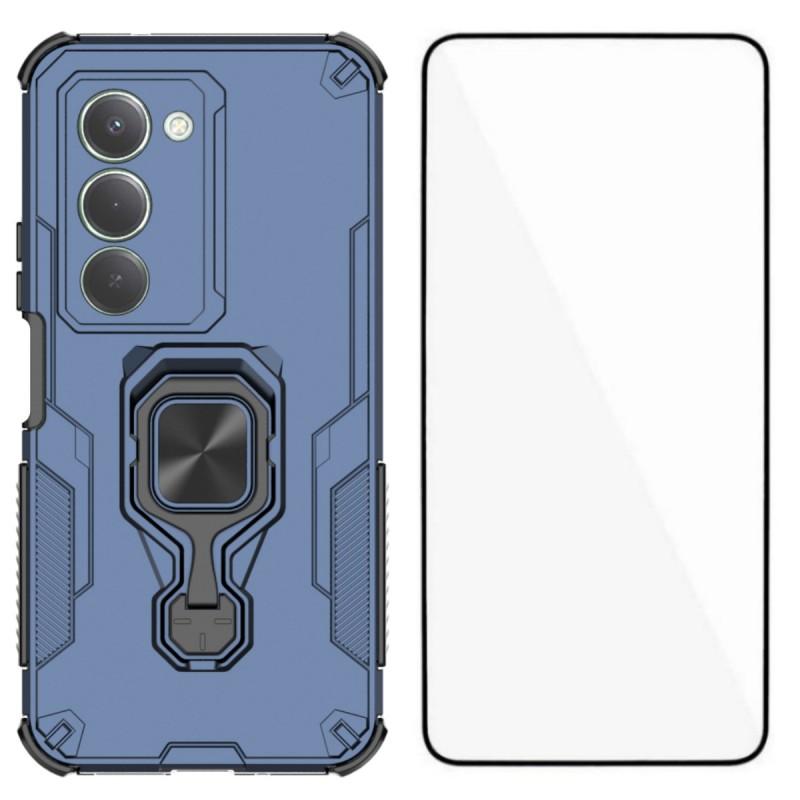 Pour Xiaomi Redmi 15 5G (Global) (169 mm) Coque de téléphone WANLONFENG PC TPU Coque arrière Béquille avec Verre Trempé