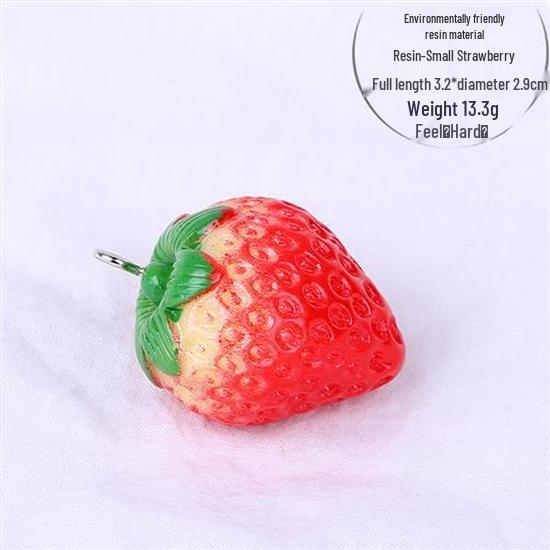 White Bionic Strawberry Fake Fruit Photography Prop - Plastic Decoration Toy