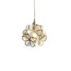 Nordic Japanese Handmade Brass and Glass Petal Chandelier for Bedroom, Bedside, Restaurant, or Entrance