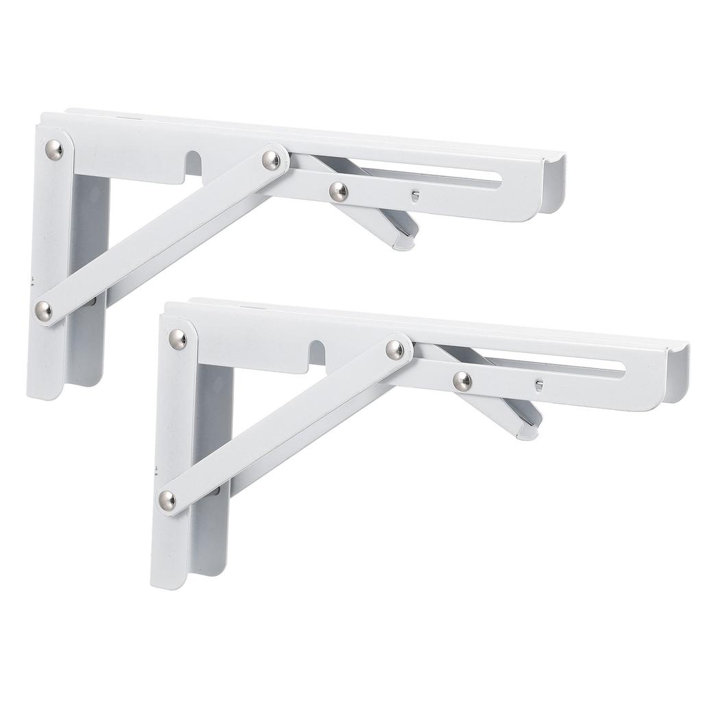 2Pcs 8 Inch L Shaped Foldable Brackets Strong Load Bearing Capacity Wall Mount Rack Folding Shelf Brackets Wall Mount Rack