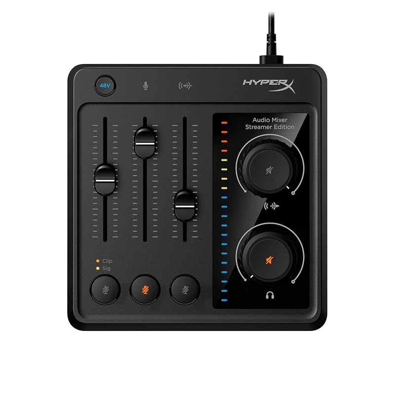 

HyperX Audio Mixer audio interface Audio input 3 channels USB connection delivery streamer 73C12AA