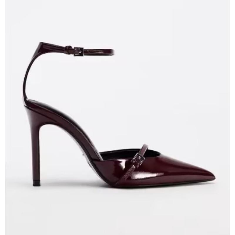 

Элегантные женские туфли на высоком каблуке из лакированной кожи с острым носком, сексуальные красные свадебные туфли-лодочки для невесты, дизайнерские роскошные туфли-стилетто Mujer 42 вино красного