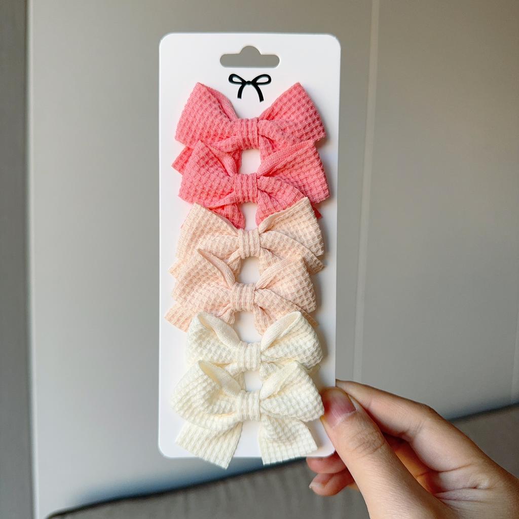 6Pcs/lot Solid Color Ribbon Baby Bows Hair Clips for Baby Girls Handmade Bowknot Hairpin MiNi Barrettes Kids Hair Accessories