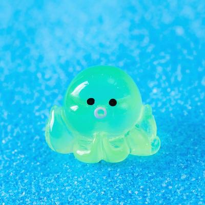 Buntes Oktopus Oktopus Ornament Set Leuchten im Dunkeln Mini Oktopus Figuren für Feengärten Aquarien DIY Bastelset 32 Stück Harz