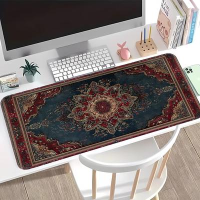 Red National Wind Pattern Mouse Pad Keyboard Mouse Pad Computer Laptop Pad Game Console Pad Office Pad Desk Accessories