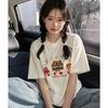 Cartoon Cute Print Tshirt Women Summer 2025 New Short Sleeves Cartoon Style Tee Casual Y2k Top Women Summer Clothing