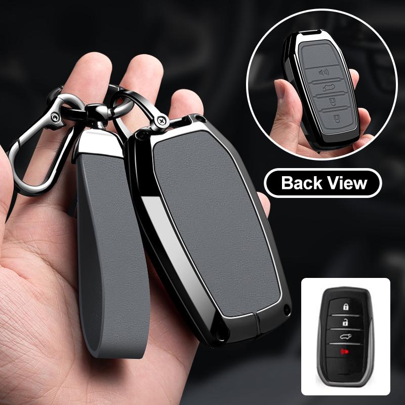 Zinc Alloy Car Key Case Cover For Toyota CHR Hilux Fortuner Land Cruiser 200 Camry Corolla Crown RAV4 Highland Accessories