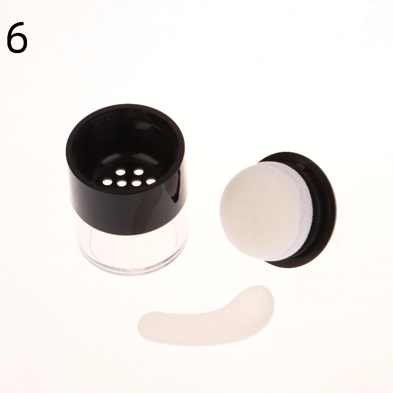 6 Typen Tragbare Plastikpuderdose Handheld Leer Lose Puderpott Mit Sieb Kosmetik Reise Make-up Tiegel Siebbehälter