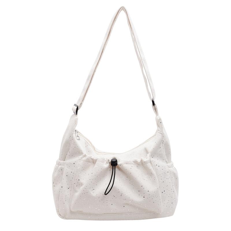 Women's Corduroy Sequin Bag Large Capacity Shoulder Crossbody Tote Bag
