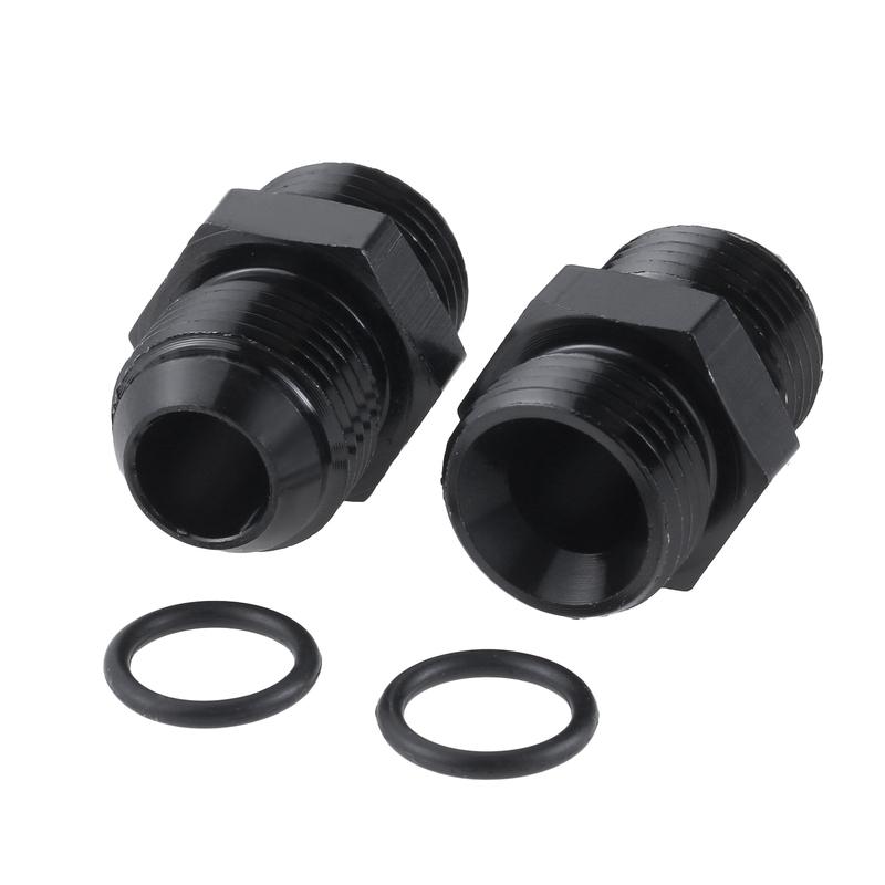 2Pcs 6/8/10AN Male To 6/8/10AN ORB Male Flare Fitting Adapter with O-Ring Straight Aluminum Hex Connector for Auto Fuel Oil Line