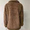 Women Fashion Winter Warm Comfortable Long Sleeve Lapel Fleece Plush Jacket Coat