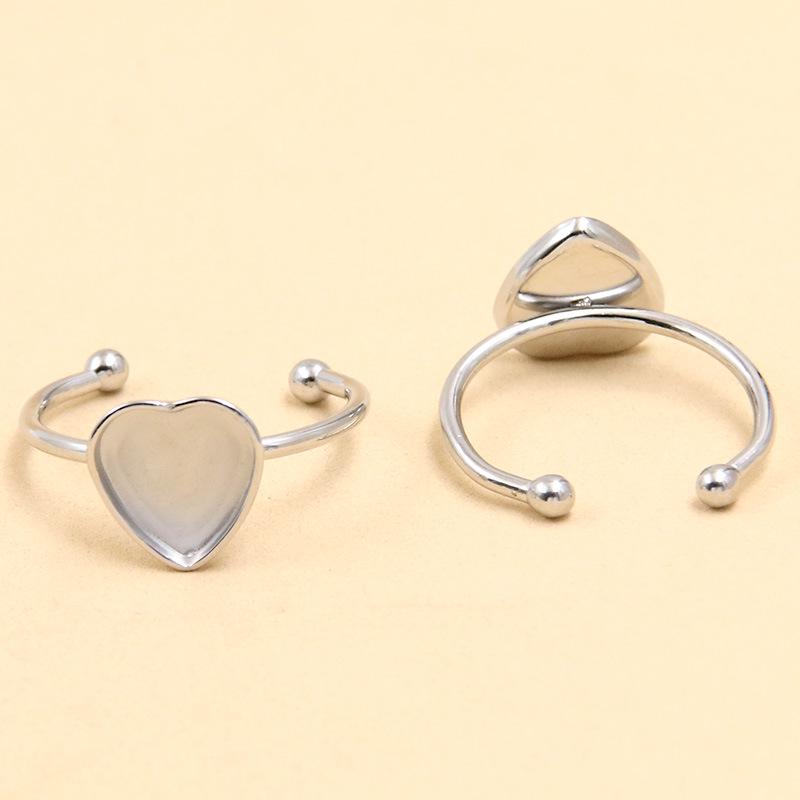 2-Color Stainless Steel Polished Ring Base with Gold Inlay for DIY Open Ring Settings. 1 piece
