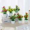 Artificial Flowers Bonsai Vase for Home table Mini Potted Christmas Wedding Decor Diy Ornamental Flowerpot Bathroom Windowsill