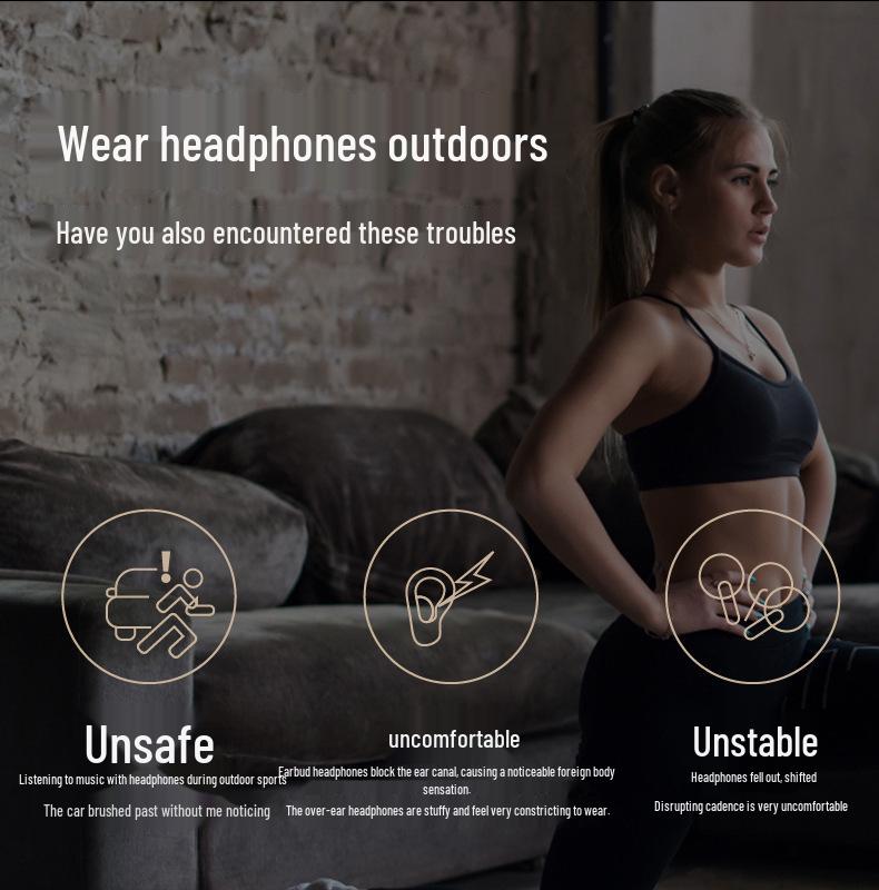 M-S8 Clip-On Bluetooth Earbud: Wireless, Painless Fit for Running and Business, Single Ear Stereo.