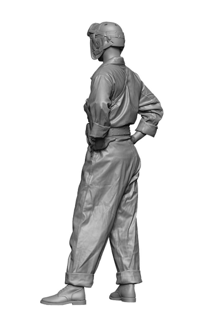 H3 Model 1/35 WWII American Tank Crewman Standing with Hands on Hips 3D Printer Kit HS35106 (Human)