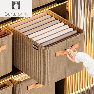 Home Use Drawer Style Wardrobe Long Rectangle Partitioned Ioan Storage Box Foldable Organizer Box for Clothes Pants