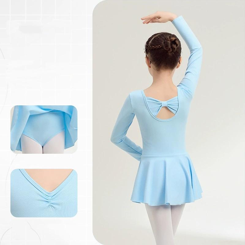 Mädchen Ballett Tutu Kleid Tanzkleid für Kleinkinder Kinder Gymnastik Trikot Kleid mit Vollfutter Baumwoll Ballettkleid Geschlossener Schritt