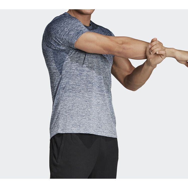 Adidas Freelift Gradient Training Short Sleeve T-Shirt Men Tops Indigo White DZ1062