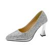 2025 New Hot Selling Women's Shoes Wedding High Heels Office Party Sequined Shiny  Sandals Zapatos