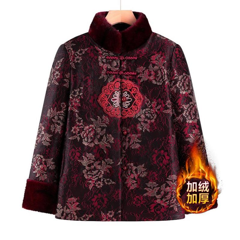 Winter padded jacket wife padded jacket warm and velvet old thickened padded jacket