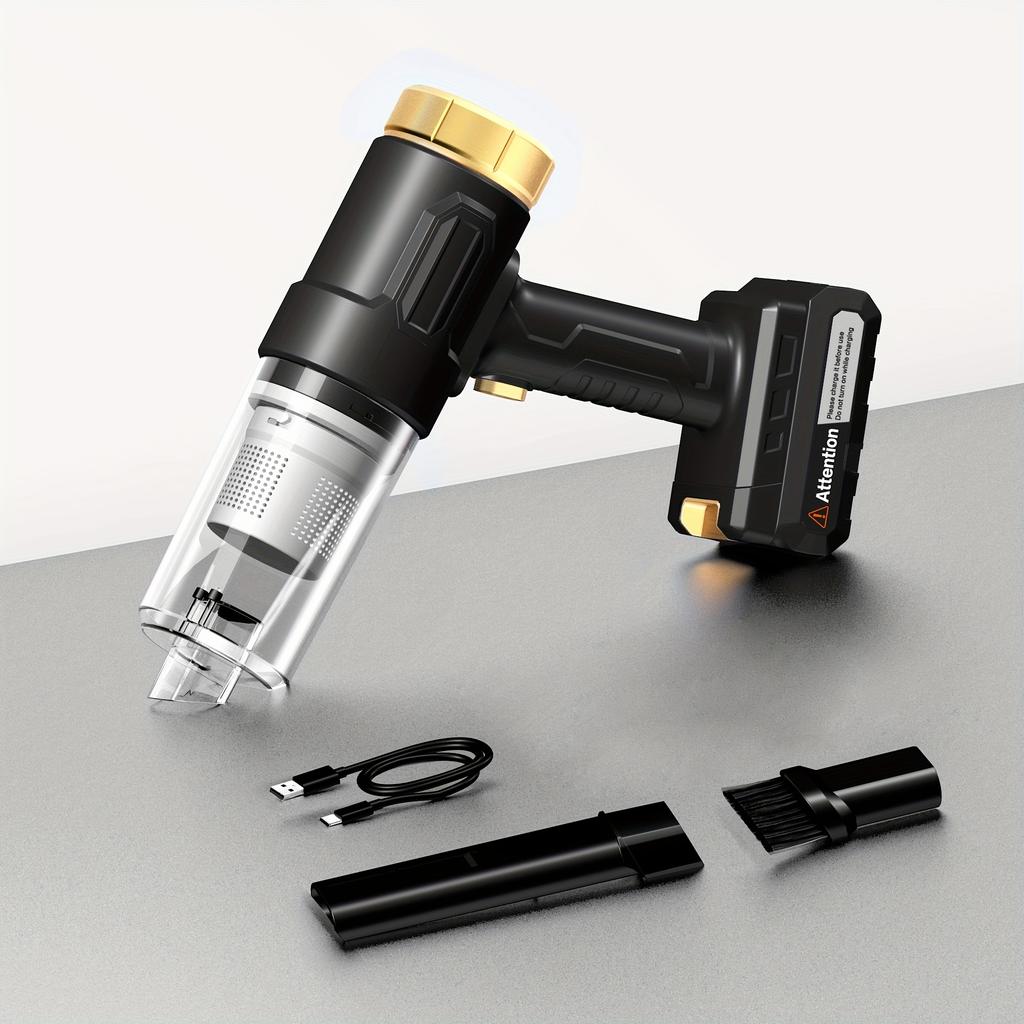 Wireless handheld car vacuum cleaner, rechargeable, washable dual filtration, low noise, suitable for cars and homes, portable and durable